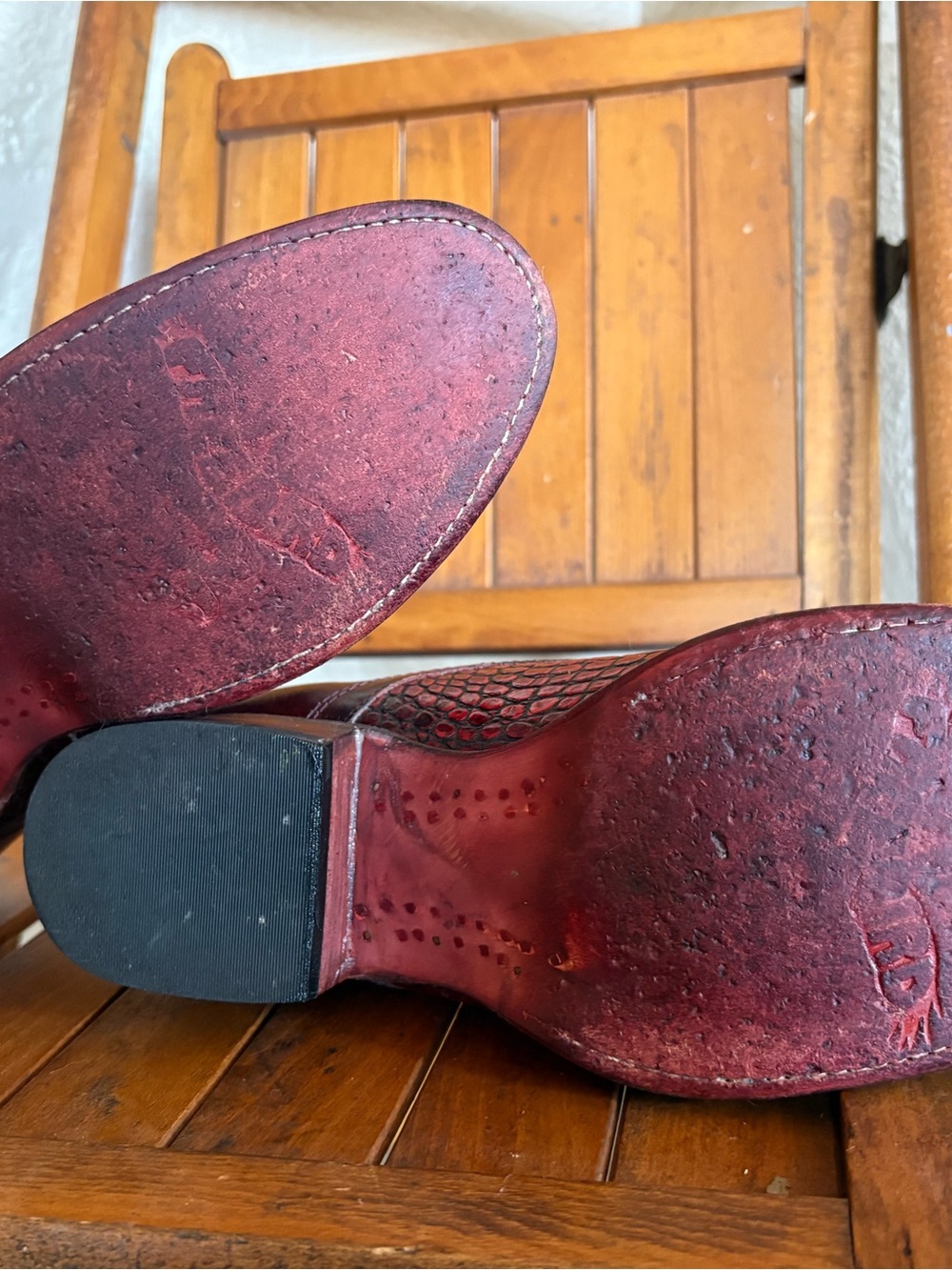 Freebird Mabel croc embossed red 9 - Picture 7 of 10